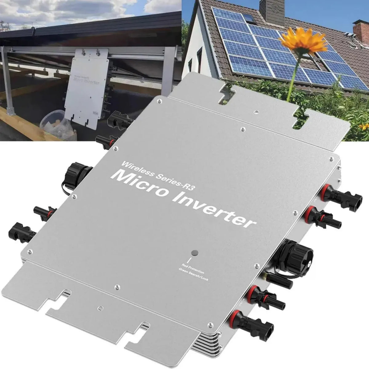 Microinverter solare MPPT 2400 W per pannelli fotovoltaici, sistema di energia da balcone