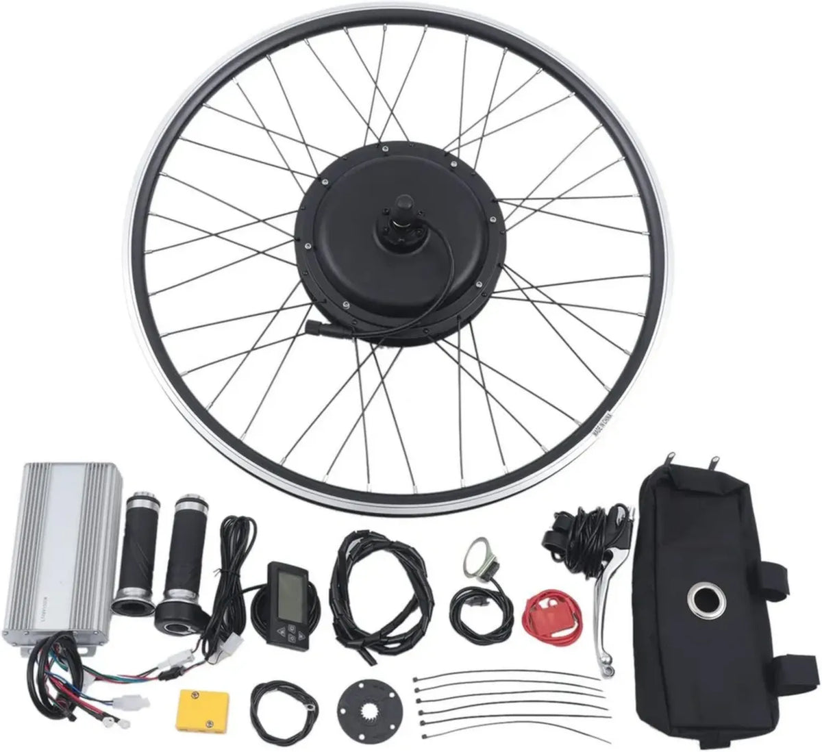 Kit di Conversione Bici Elettrica 1500W 48V 26' con Display LCD per Ruota