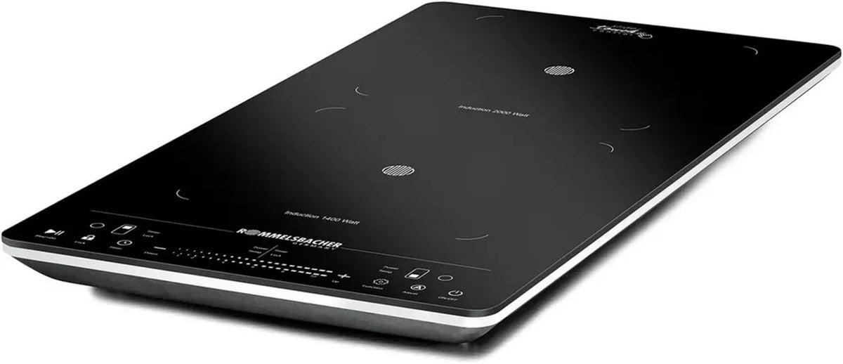 ROMMELSBACHER Piano Cottura a Induzione Doppia CT 3430/IN, Compatto, 2 Zone, 10 Livelli Potenza, Timer, Controllo Tattile