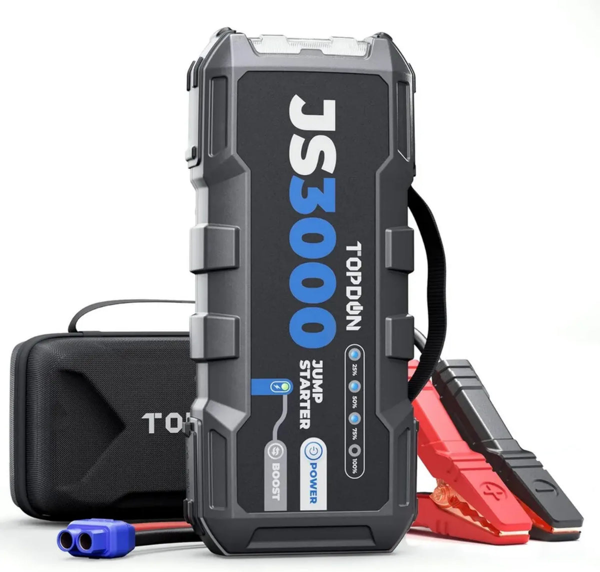 Starter Portatile 3000A per Motori Diesel fino a 9L, Avviatore di Emergenza 12V con Cavi