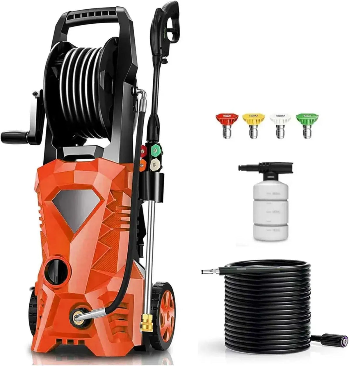 Idropulitrice ad Alta Pressione 5000 PSI 2025 2,8 GPM con 4 Ugelli e Serbatoio Sapone per Casa e Auto - Blu