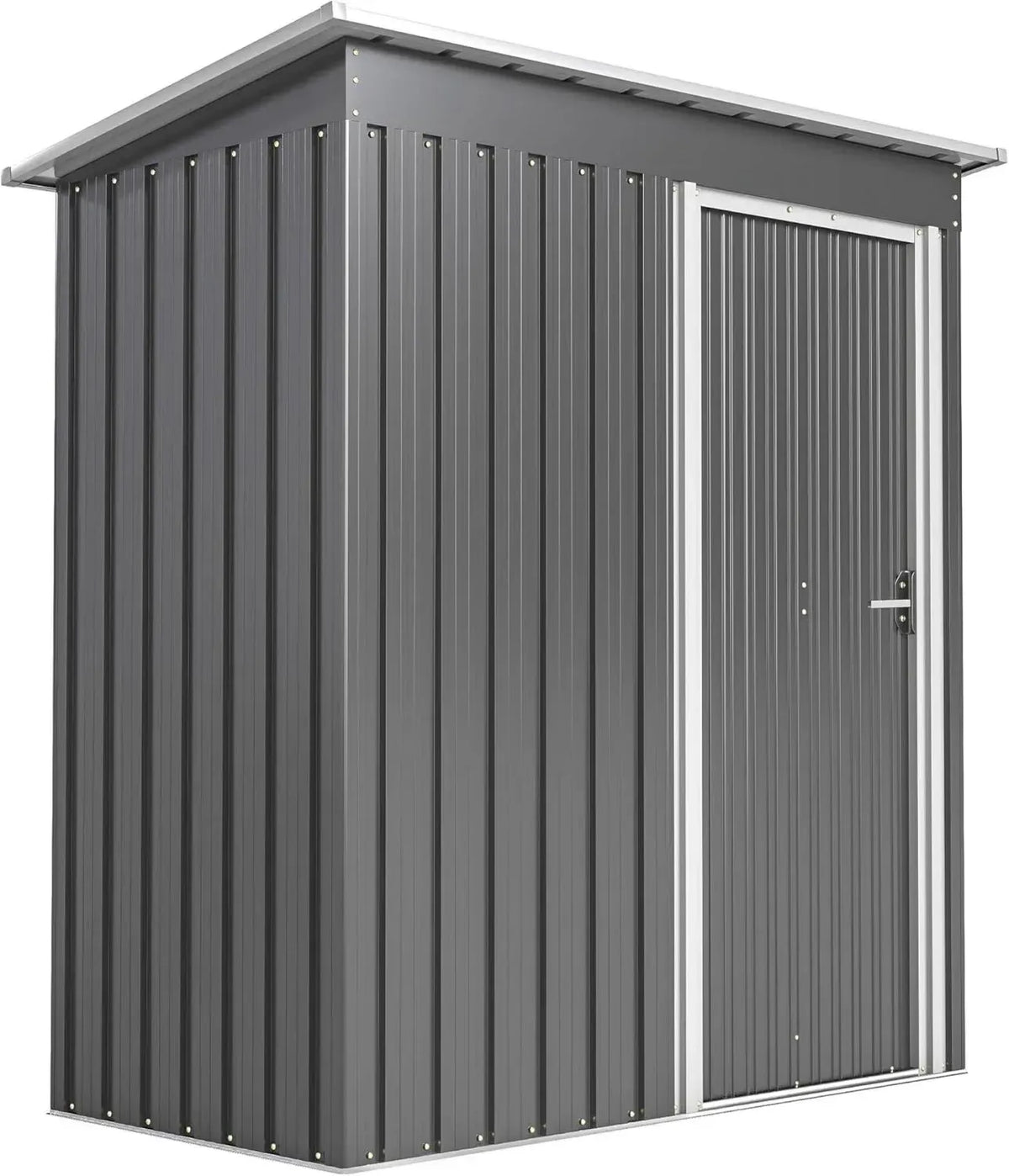 Capanno da Giardino in Acciaio 1.16m² con Porta Scorrevole e Tetto Inclinato, Grigio