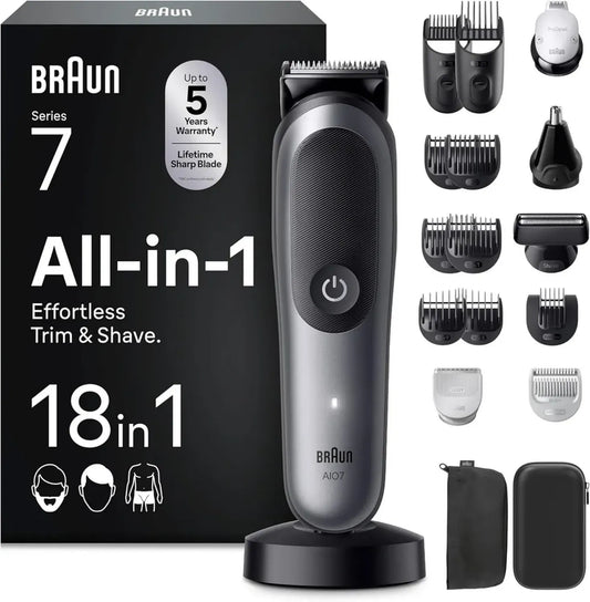 Braun Kit Rifinitore Series 7 18-in-1 con ProBlade e AutoSense - AIO7585 Grigio
