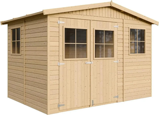 Capanno in legno per giardino 6m² con finestre – Rimessa attrezzi e bici TIMBELA M334