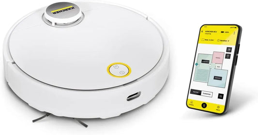 Aspirapolvere Robot RCV 3 Karcher - App, Navigazione LiDAR, 2500 Pa, 120 Min, Per Pavimenti e Tappeti