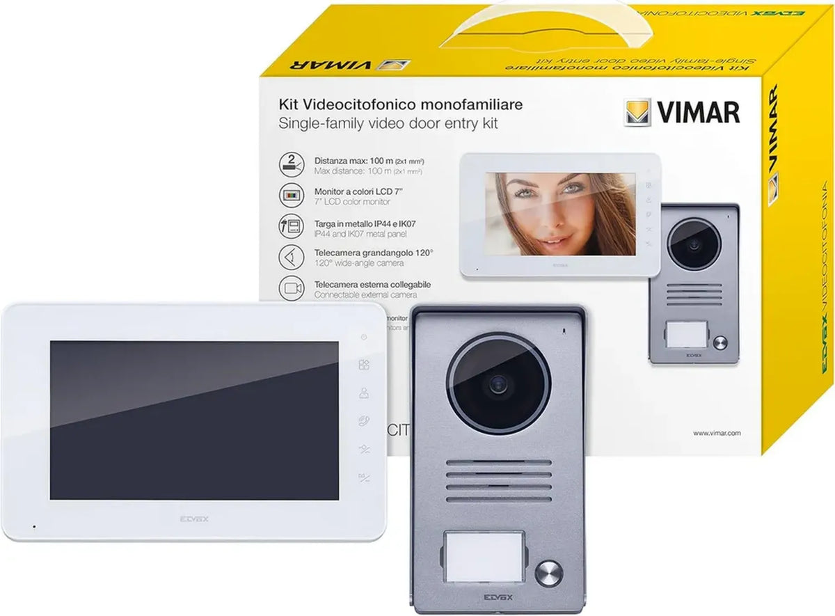 VIMAR K40990 Kit Videocitofono Muro Vivavoce con Schermo LCD 7'' e Tastiera Capacitiva