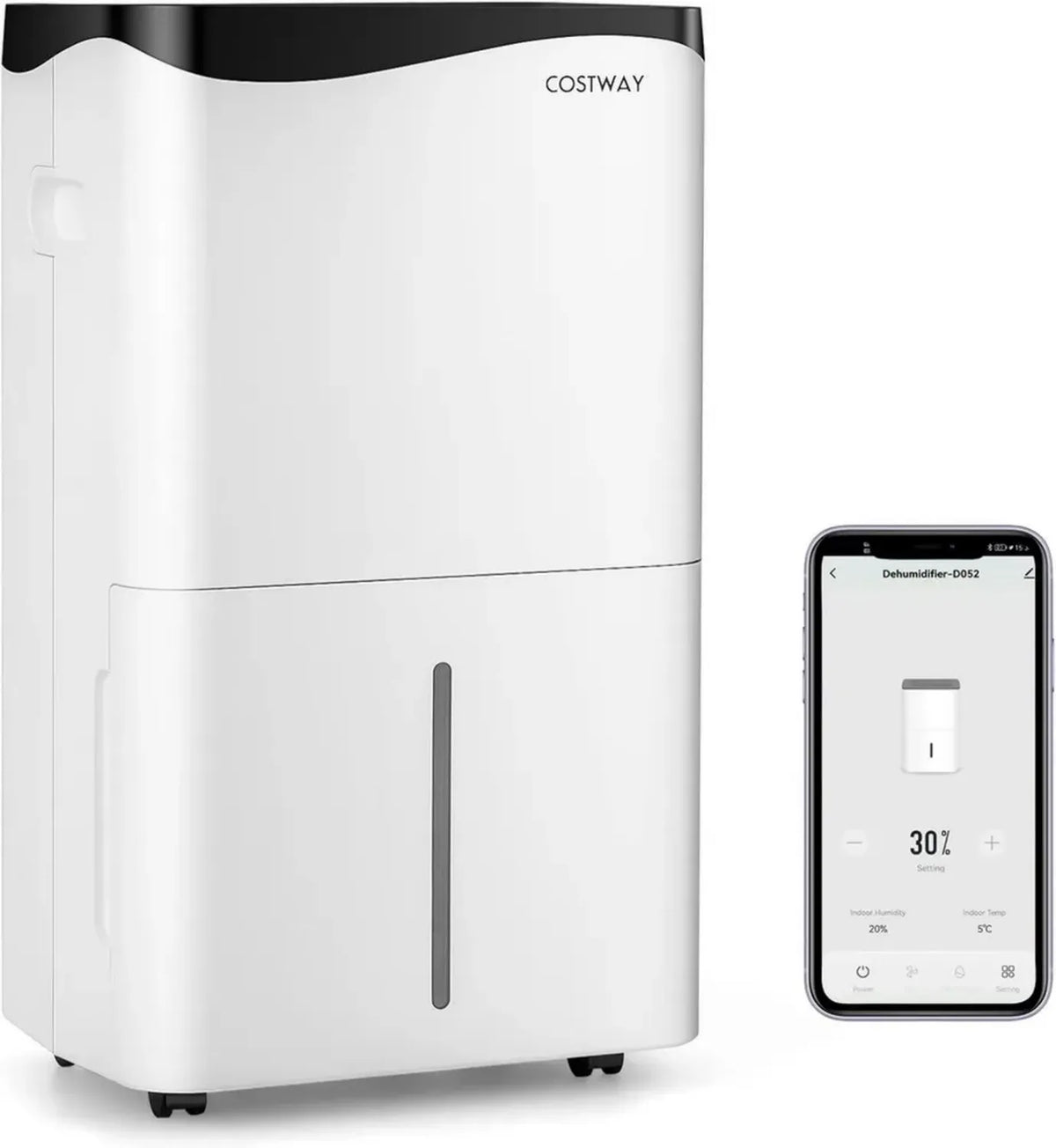 Deumidificatore 50L con Controllo WiFi e Protezione Antiallagamento