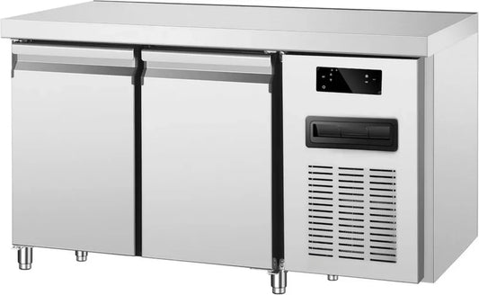 Tavolo Refrigerato Professionale 2 Ante in Acciaio Inox -2 +8°C 136x60x85 cm