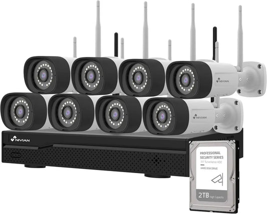 Sistema di Sorveglianza WiFi 2K con 8 Telecamere IP e NVR 16 Canali
