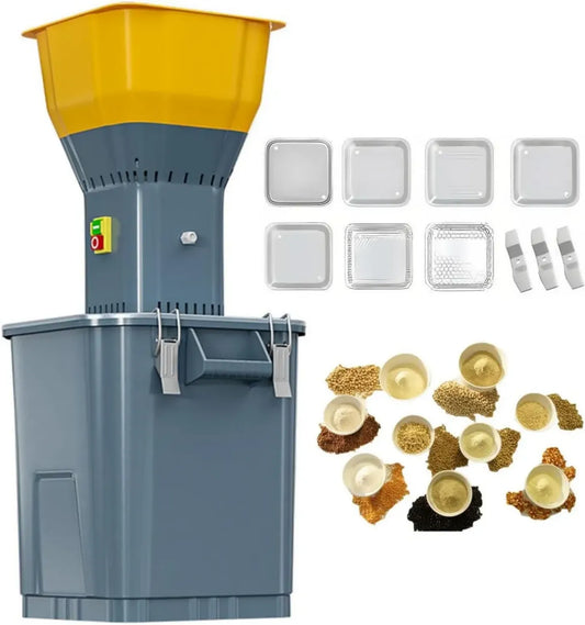 Mulino Elettrico Agricolo 30L/45L con 7 Setacci per Mangimi e Cereali