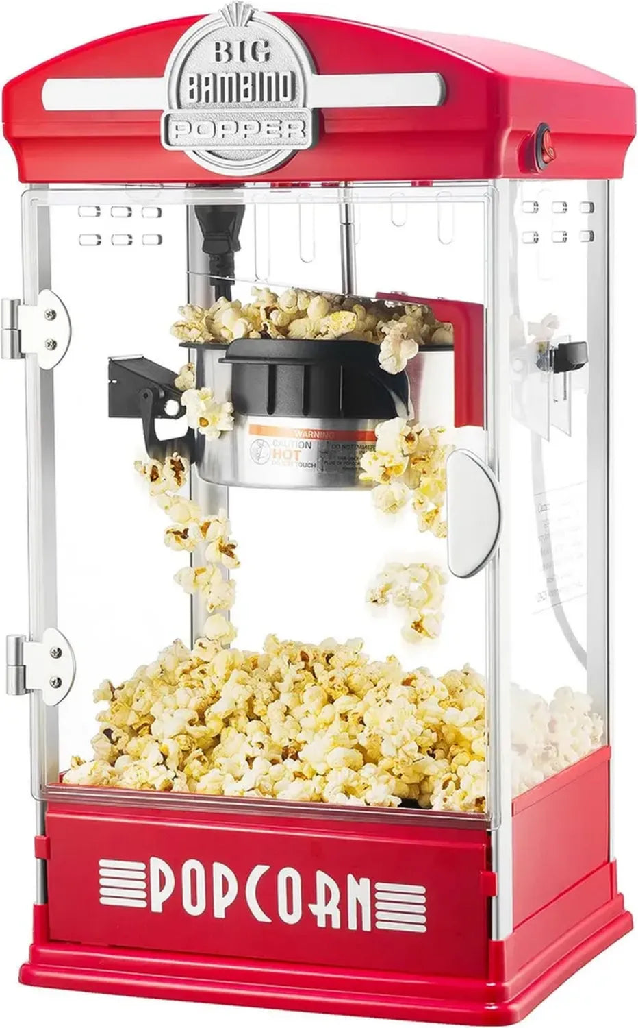 Macchina per Popcorn Retrò con Bollitore 4 oz e Accessori, Rossa