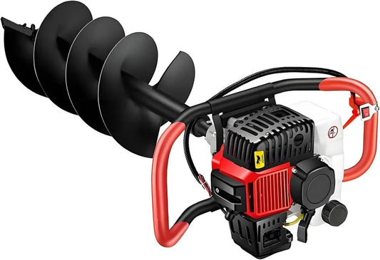 Trivella a Benzina 158cc, Motore 4 Tempi per Giardinaggio, Punta in Acciaio 20cm, Serbatoio 1.2L