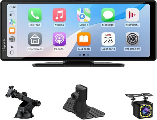 Monitor Touch HD 10.26'' Carplay Wireless e Android Auto con Telecamera Retrovisiva