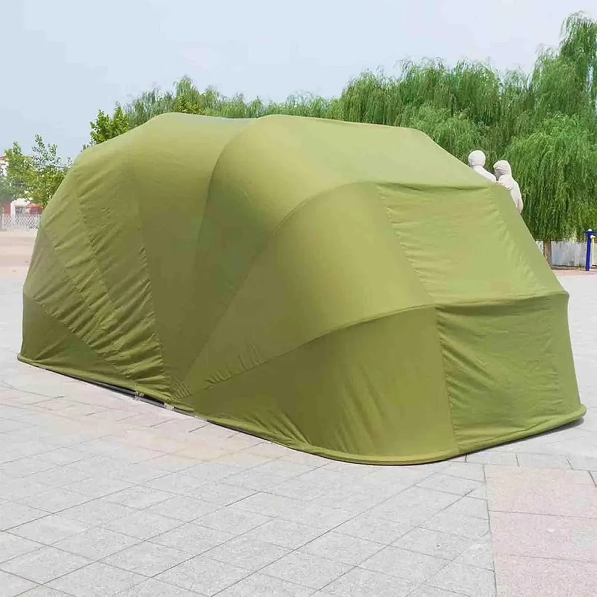 Tenda Garage Automatica Pieghevole in Acciaio Inox con Telecomando, Grigia 5,9x2,7m