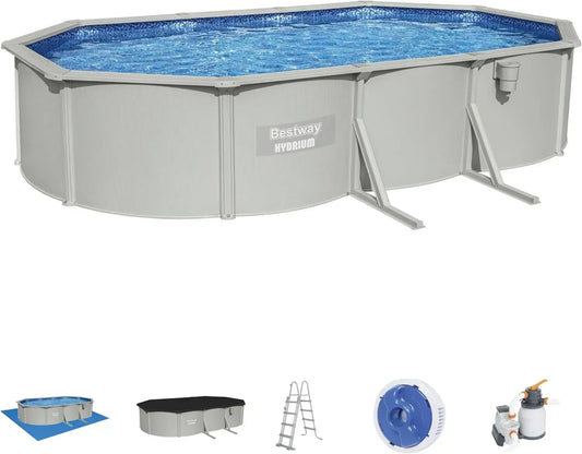 Piscina Fuori Terra Ovale Hydrium 610x360x120 cm Set Completo