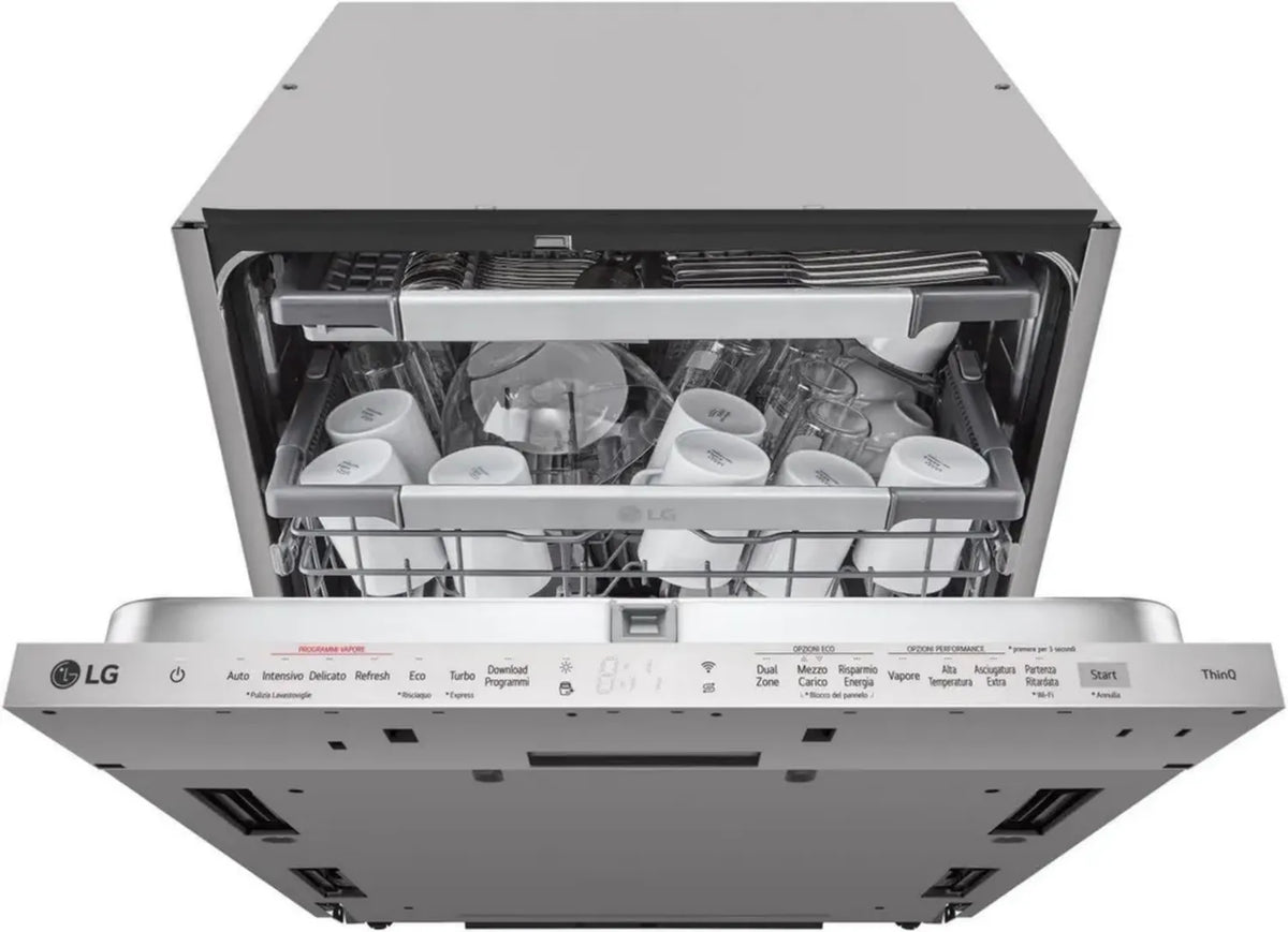 Lavastoviglie Incasso Totale LG QuadWash 14 Coperti, Classe B, Wi-Fi, Acciaio Inox