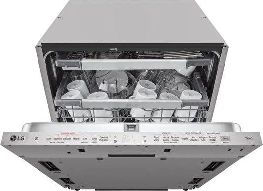 Lavastoviglie Incasso Totale LG QuadWash 14 Coperti, Classe B, Wi-Fi, Acciaio Inox