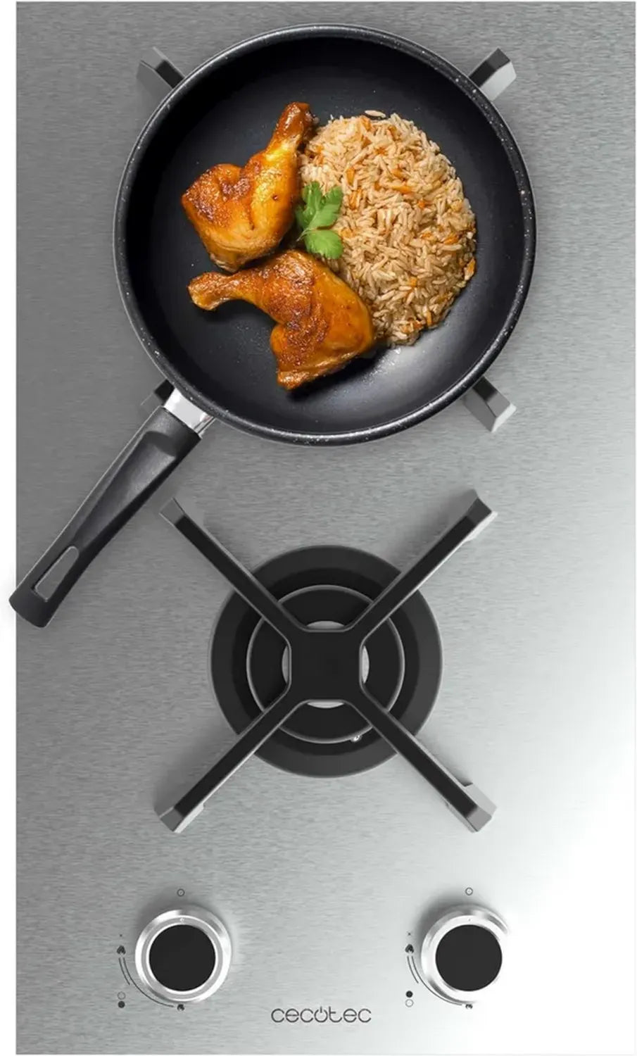 Piastra a gas Cecotec Bolero 2400S, 5,2 kW in acciaio inox con griglie in ghisa