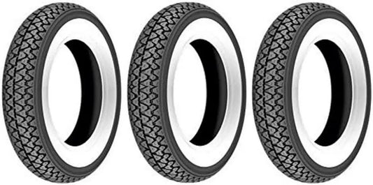 Set di 3 Pneumatici Kenda K333 a Fascia Bianca 3.50-10 per Piaggio Vespa PX