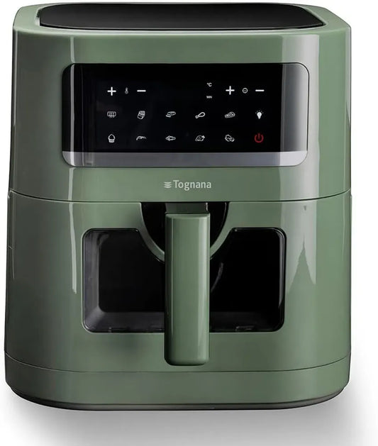 Friggitrice ad Aria 7L Tognana Iridea con Griglia Antiadente e Display Digitale, Verde Salvia