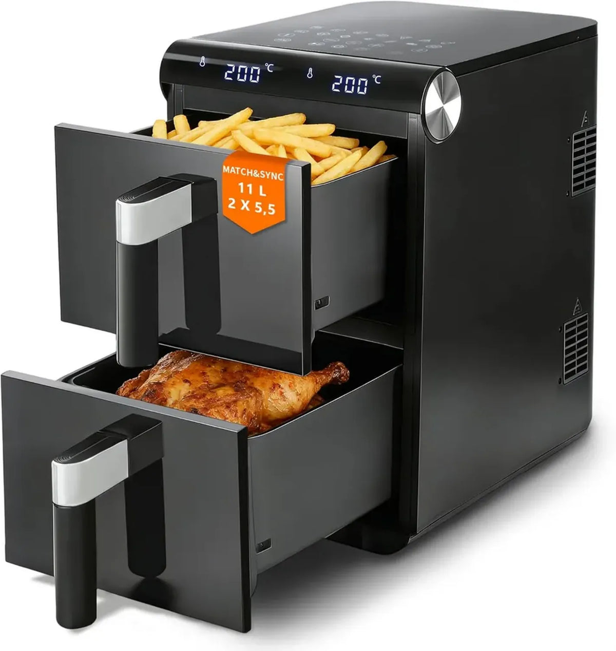 Friggitrice ad Aria XXL 11L Dual Zone con 13 Programmi e Touchscreen