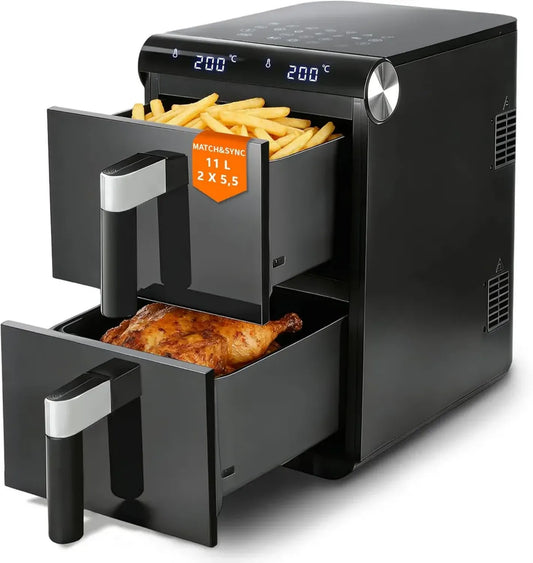 Friggitrice ad Aria XXL 11L Dual Zone con 13 Programmi e Touchscreen