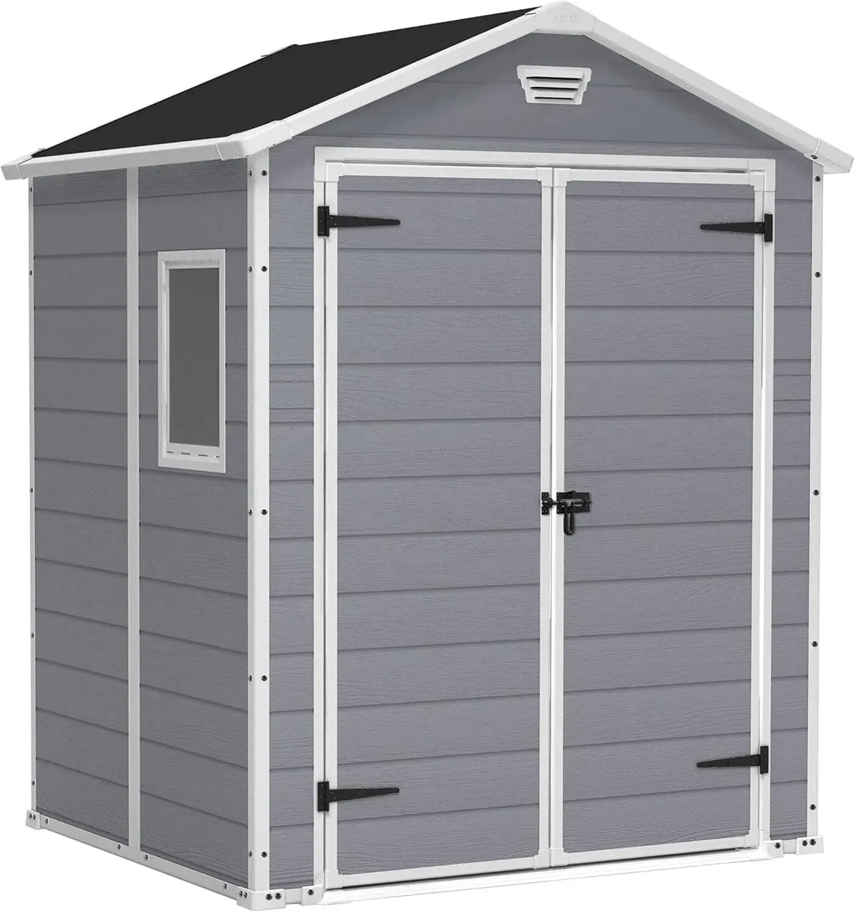 Casetta da Giardino in Resina Keter Manor 6x5, Grigio, 185x152x226 cm