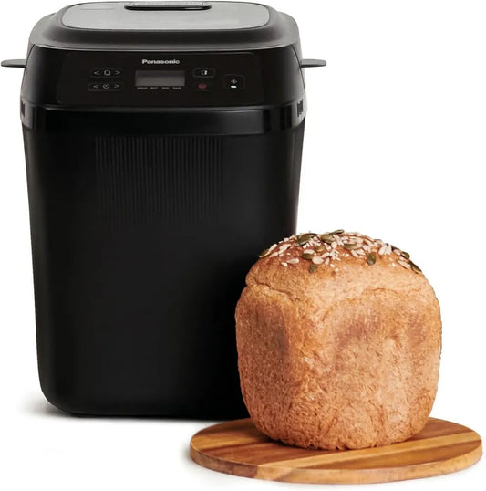 Panasonic SD-PN100KXE Macchina del Pane Compatta, 18 Programmi, Opzioni Senza Glutine, Display LCD, Capacità 200-400g, Colore Nero