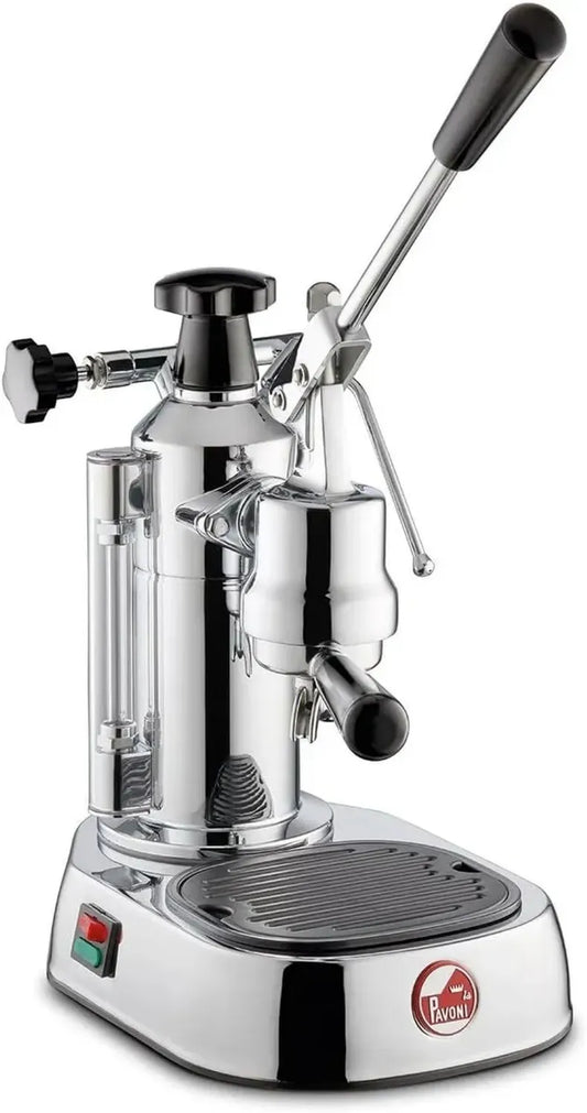 Macchina per Espresso Semi-automatica Europiccola Lusso EL - 0.8L, 8 Tazze, Nero e Acciaio Inox