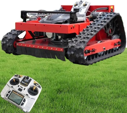 Tosaerba Robotizzato 7.5HP CMOLVUR con Telecomando, Motore a Benzina 4 Tempi, Pendenza Fino a 45°, Altezza Regolabile 10-180mm, Larghezza di Taglio 550mm