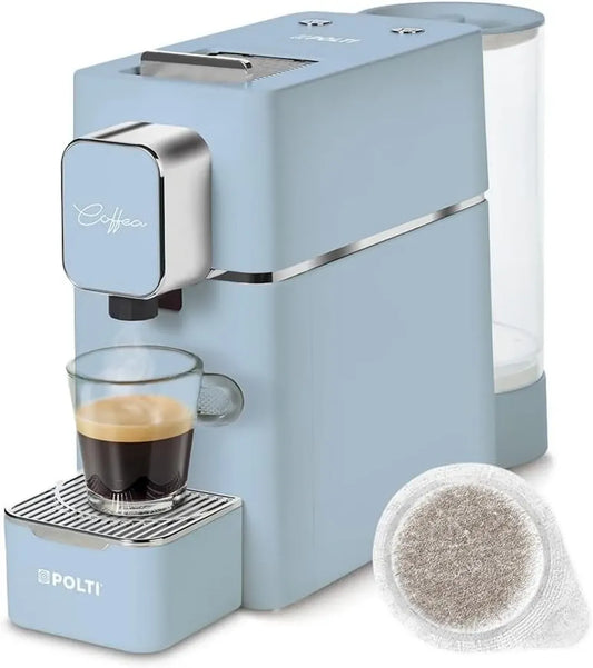Macchina per Espresso Polti S15LB, Compatibile Cialde E.S.E. 44mm, Serbatoio 0,85L, 19 bar, Blu