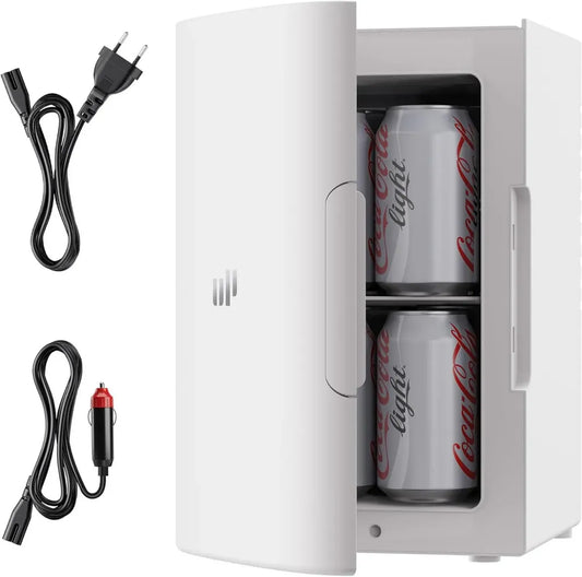 Mini Frigo Portatile 6L Upstreman per Casa e Viaggi, Raffreddamento e Riscaldamento per Bevande e Cosmetici, 12V/220V