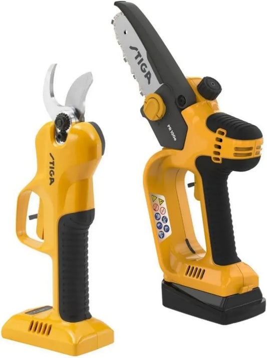 Set Potatura STIGA SP 100e: Forbici e Potatore con Batteria 20V, Leggero e Pratico