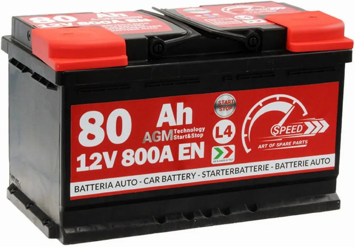 Batteria AGM per Auto 80Ah 800A 12V Sistema Start&Stop