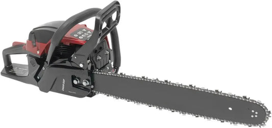 Motosega a Benzina 58cc 2,4KW, 20 Pollici, Serbatoio 18,6 Oz, Doppia Dado, per Taglio e Raccolta Legno