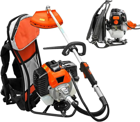 Decespugliatore a Zaino 63CC 2 in 1 Professionale con Disco a Tre Denti e Testina Doppio Filo