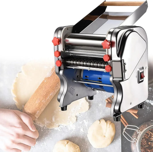 Macchina per Pasta Ravioli Elettrica 750W, Sfogliatrice Automatica in Acciaio Inox, Spessore Regolabile, Ideale per Casa e Ristorante