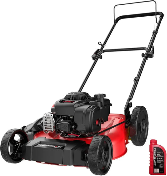 Tagliaerba a Spinta PowerSmart 53 cm, Motore B&S 125 CC, Funzione Pacciamatura e Scarico Laterale, Leggero e Facile da Montare