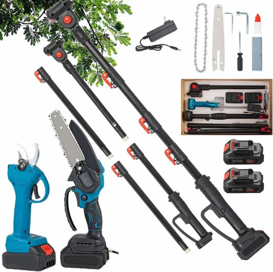 Strumenti da Potatura Elettrici 3 in 1 con Mini Motosega 6 Pollici e Prolunga 2m