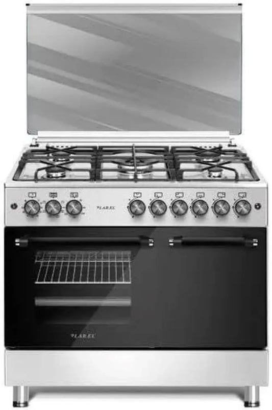 Cucina a Gas 90x60 con 5 Fuochi e Forno Elettrico, Spazio per Bombola