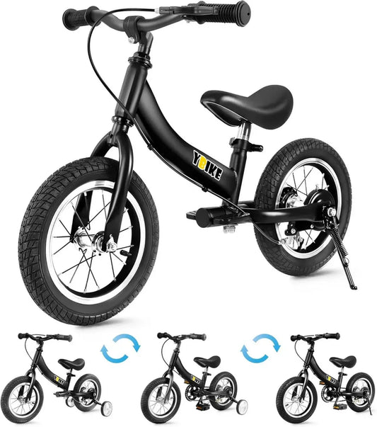 Bicicletta Ybike 2 in 1 Senza Pedali per Bambini 2-7 Anni, Misure 12-16 Pollici, Con Freno e Pedale