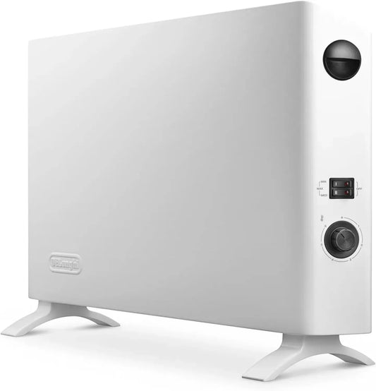 Termoconvettore Elettrico Slim De'Longhi HSX2320F, 3 Potenze, Silenzioso, per Ambienti fino a 60m³, Ventola e Antigelo, Bianco