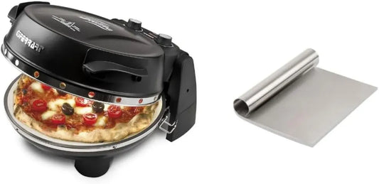 Forno per Pizza Napoletana con Doppia Pietra Refrattaria e Accessori, Nero