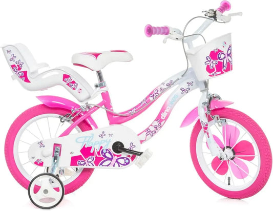 DINO BIKES Bicicletta per Bambina 16 Pollici, Altezza 107-125 cm, Modello FLAPPY
