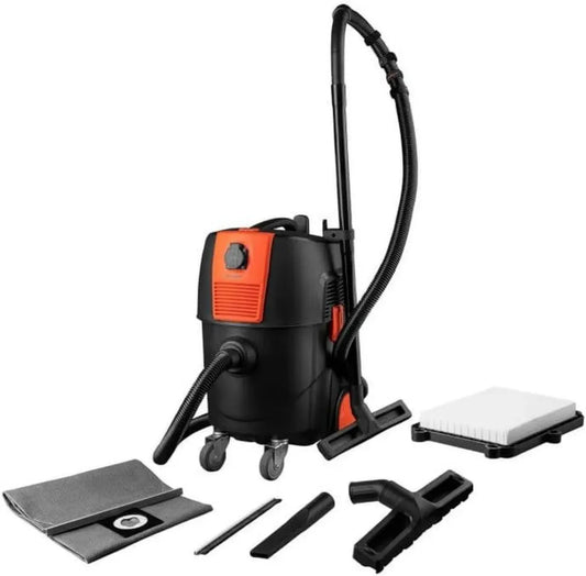 Aspirapolvere Industriale 1600 W Multifunzione, 30 L, Filtro HEPA, Anticorrosione