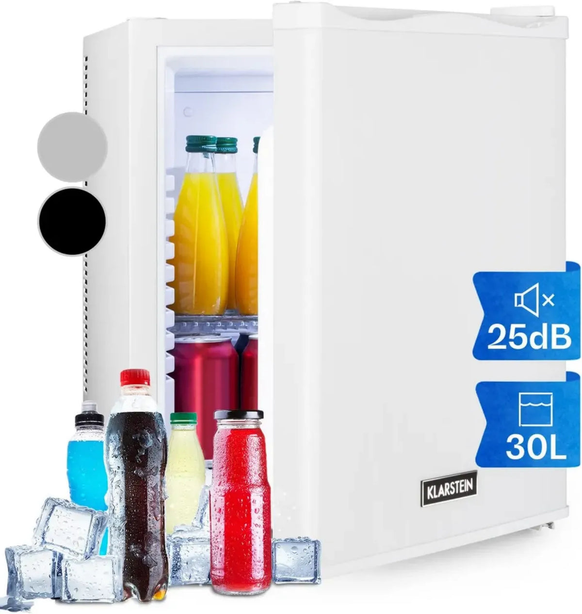 Mini Frigorifero KLARSTEIN 30L con Ripiani LED Rimovibili per Ufficio e Campeggio