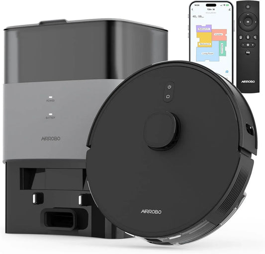 Robot Aspirapolvere FIXR T20 con Mappatura LiDAR, Stazione di Aspirazione 3,5L, 180 Min, Potente Aspirazione per Tappeti e Peli Animali, Compatibile con Alexa/App