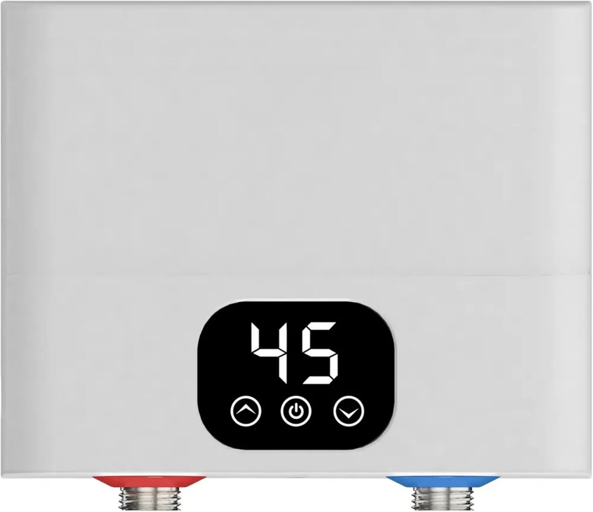 Mini Scaldabagno Elettrico Istantaneo con Display LED 5500W per Cucina e Bagno