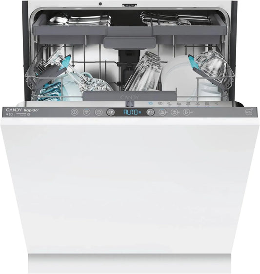 Candy Lavastoviglie Incasso 60 cm, 15 Coperti, 8 Programmi, Wi-Fi, App hOn, Porta Intelligente, Avvio Ritardato, Motore Inverter, Classe C, Bianca