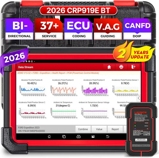 Strumento Diagnostico OBD2 Professionale Bluetooth LAUNCH X431 CRP919E con Sistema Completo e 45+ Funzioni di Reset